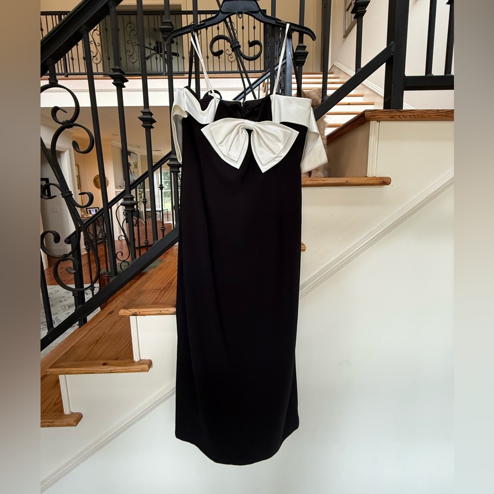 Alex Marie Monochrome Dress with Elegant Bow
